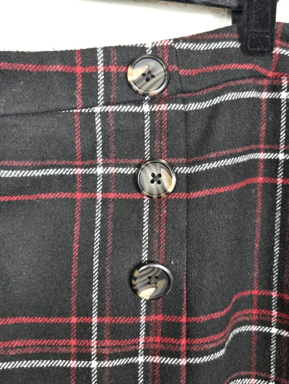 Jessica London 22W Black Red Plaid Wool Blend Wrap Midi Skirt Lined Plus Preppy - Picture 10 of 10
